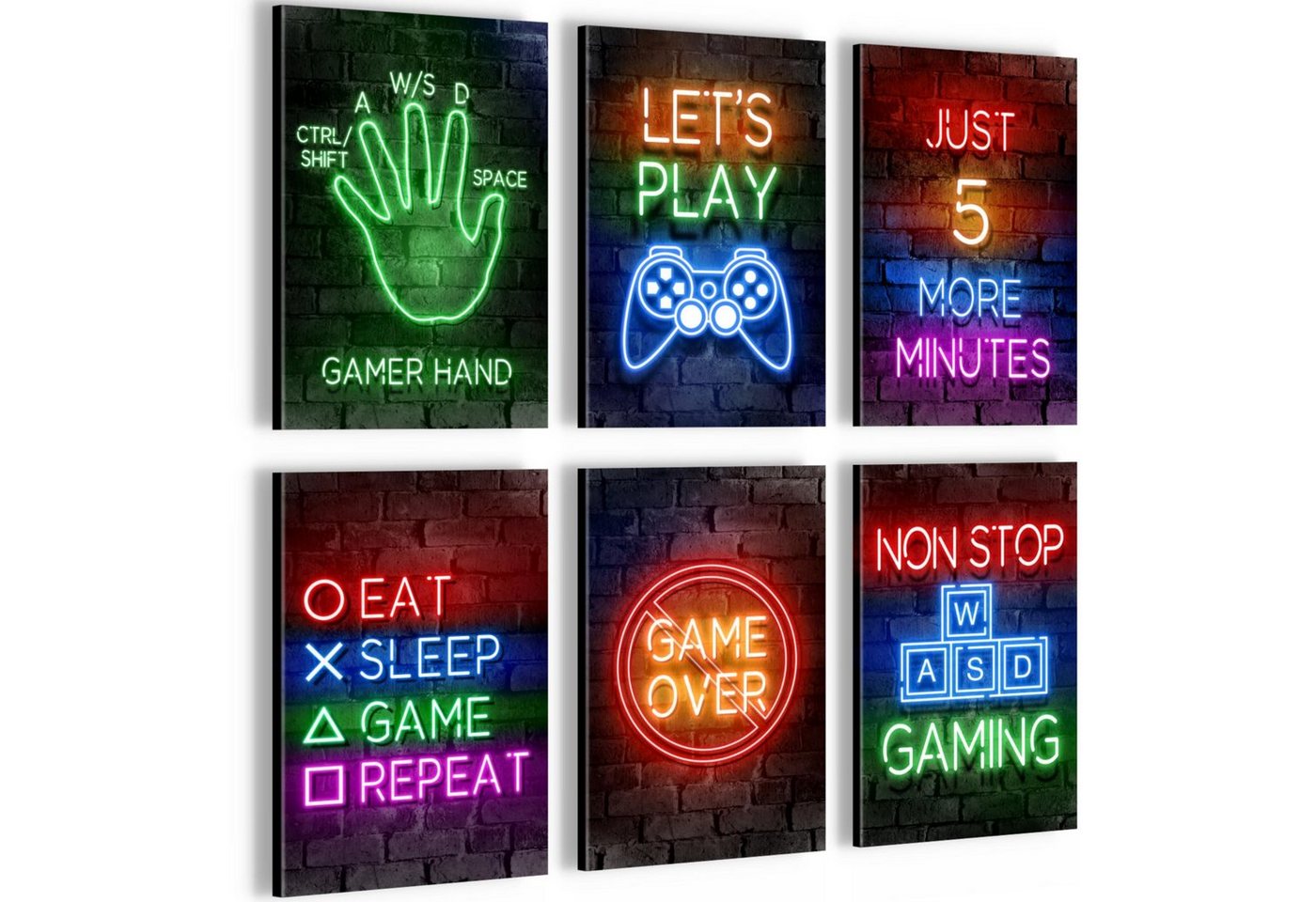 Novart Wandbild Gamer Spielkonsole Gaming 6 Bilder Set - 20x30 cm Novart Wandbild Gamer Spielkonsole Gaming 6 Bilder Set - 20x30 cm von Novart
