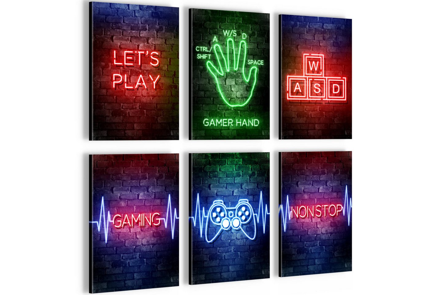 Novart Wandbild Gamer Spielkonsole Gaming 6 Bilder Set - 20x30 cm Novart Wandbild Gamer Spielkonsole Gaming 6 Bilder Set - 20x30 cm von Novart