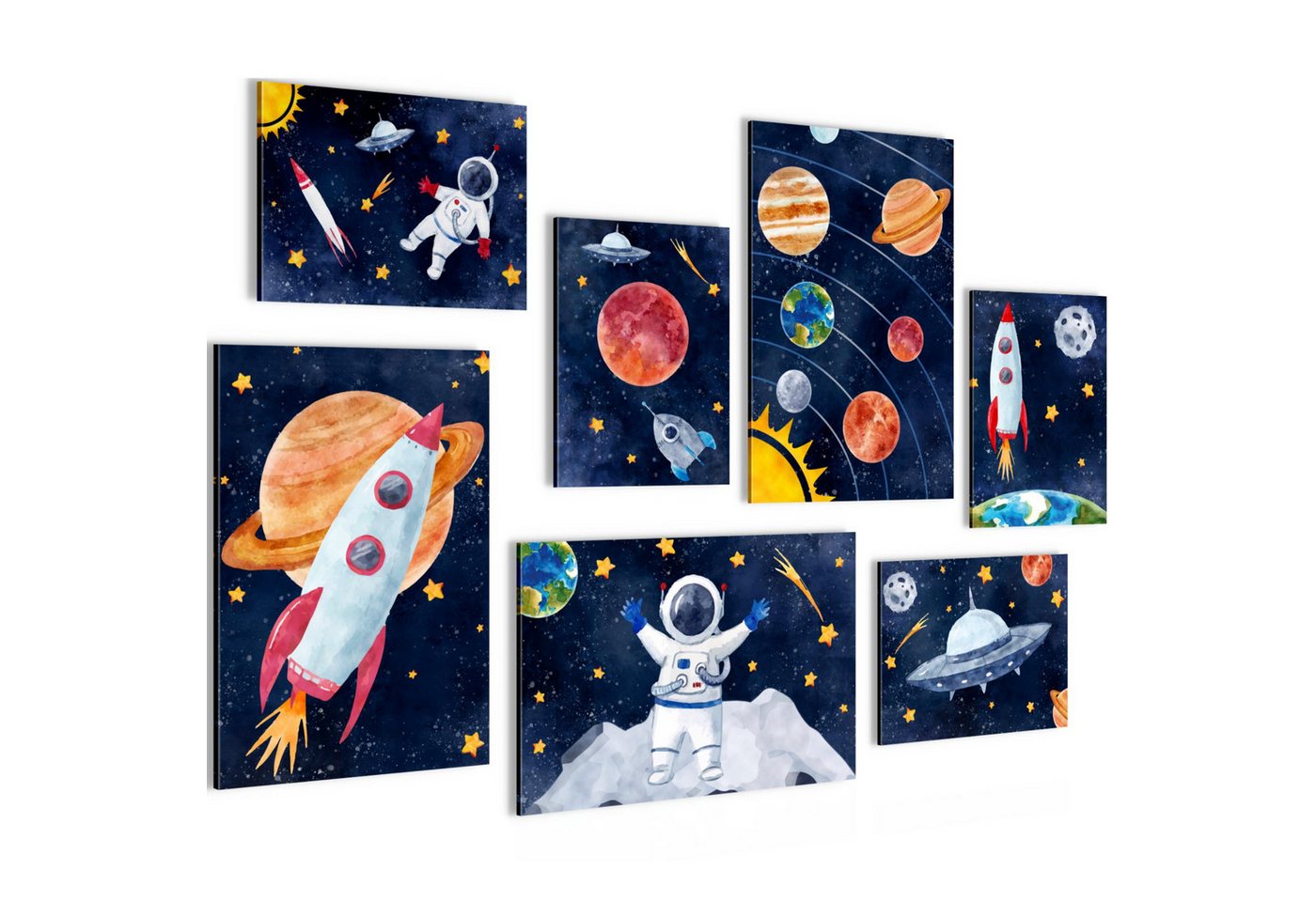Novart Wandbild Rakete Blau Bunt Kinderzimmer Novart Wandbild Rakete Blau Bunt Kinderzimmer von Novart