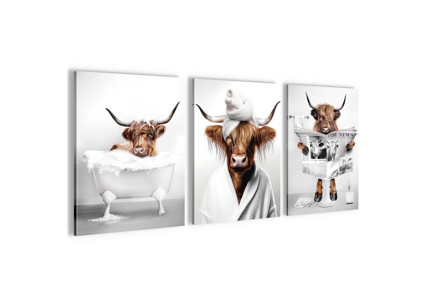 Novart Wandbild Wandbilder Set Frau im Badezimmer Lustige Toiletten Bilder, Bulle Novart Wandbild Wandbilder Set Frau im Badezimmer Lustige Toiletten Bilder, Bulle von Novart