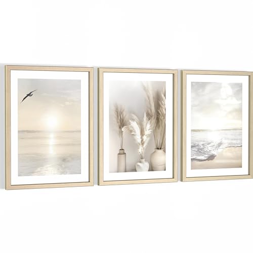 Novart Wandbilder Natur - mit Rahmen - Wohnzimmer Schlafzimmer Büro Wanddeko - 3 Bilder Set Beige - N129435aR3 Novart Wandbilder Natur - mit Rahmen - Wohnzimmer Schlafzimmer Büro Wanddeko - 3 Bilder Set Beige - N129435aR3 von Novart