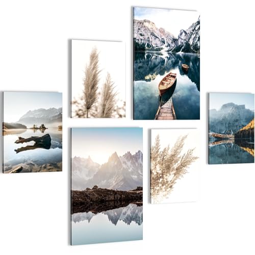Novart Wandbilder Set See Berge Blau Natur - KEIN EXTRA RAHMEN BENÖTIGT - Modern Deko - Wohnzimmer Schlafzimmer Flur N003667a Novart Wandbilder Set See Berge Blau Natur - KEIN EXTRA RAHMEN BENÖTIGT - Modern Deko - Wohnzimmer Schlafzimmer Flur N003667a von Novart