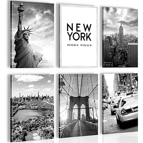 Novart Wandbilder Set New York City - KOMPLETT AUFHÄNGFERTIG - Made in Germany - Moderne Bilder Wohnzimmer Büro - N013164a von Novart