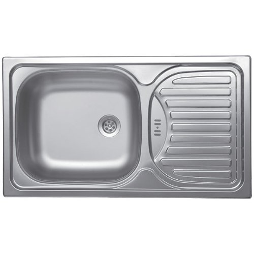 Edelstahlspüle DR43/76- Edelstahlspüle Becken -Spülbecken - Edelstahl - Abmessung 760x435 mm-Tiefe 150 mm von Novaservice