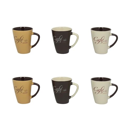 NOVASTYL - Set mit 6 Pariser Kaffeebecher, 30 cl, aus Steingut, 3 verschiedene Dekors – 2414210 NOVASTYL - Set mit 6 Pariser Kaffeebecher, 30 cl, aus Steingut, 3 verschiedene Dekors – 2414210 von Novastyl