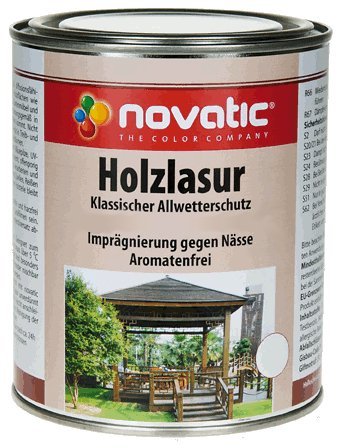 novatic Holzlasur - Nussbaum - 750 ml - Holzschutzlasur - Allwetterschutz von Novatic