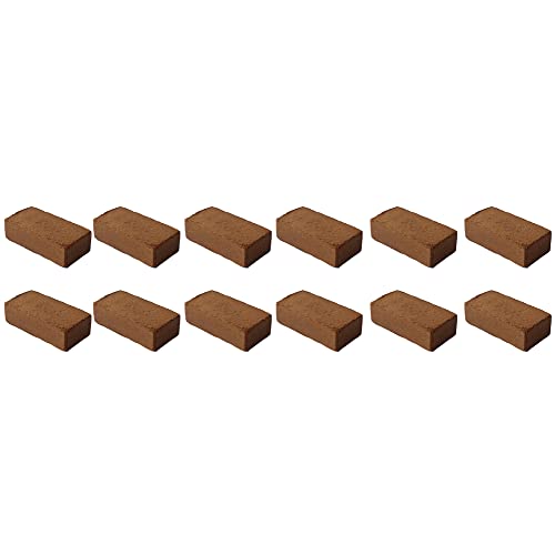 12x Kokoserde für Zimmerpflanzen | 96 Liter | 650g 20x5,5x10cm Kokosfasern Kokossubstrat Kokoserde Anzuchterde Humusziegel Blumenerde Bio Gartenerde Kokosziegel fein Quelltabletten Kokosblumenerde von Novatool