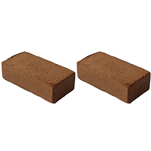 2X Kokoserde für Zimmerpflanzen | 16 Liter | 650g 20x5,5x10cm | Kokosfasern Kokossubstrat Kokoserde Anzuchterde Humusziegel Blumenerde Bio Gartenerde Kokosziegel fein Quelltabletten Kokosblumenerde von Novatool