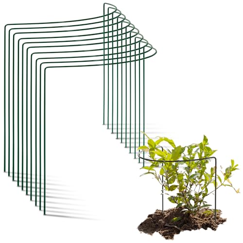 Novatool 10 Strauchstütze Metall halbrund 40 cm Ø35 cm hoch grün Staudenhalter Blumenhalter Rankengewächs Pflanzenstütze Blumenstütze Staudenstütze Rankhilfe Strauchhalter Rosenstütze von Novatool