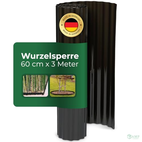Novatool 10 Stück Wurzelsperren Rhizomsperren I 3,5 x 0,60 m I Schwarz I individuell formbar I Wurzelschutzbahn Bambussperren Wurzelstopp Unkrautsperren Wurzelbarriere Rasenkante von Novatool