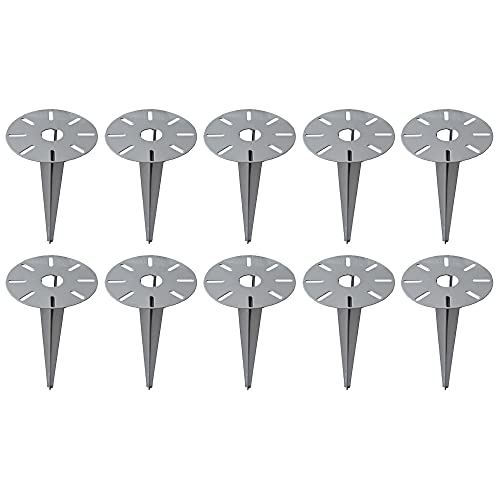 Novatool 10 x Erdspies Ø 18,5 x H 30,5 cm verzinkt I Bodenanker für Lampen Bodenhülse I Gartenspiess Sonnenschirm Gartenzubehör Erdbefestigung Steckdosensäulen I Erdnagel Erdanker Stahl von Novatool