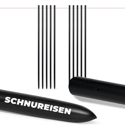 Novatool 10er-Set Schnureisen Ø16 x 1000mm, Schnurnägel Schnurnagel Erdnägel für Richtschnur, Richtschnurhalter Erdnagel Eisenstange Pflasternagel Erdungsstange Stab Rankhilfe Nivellierstaange von Novatool