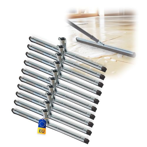 Novatool 10x Fliesenabzieher Dusche 45 cm Boden Wasserabzieher für Boden Garten Bad Fliese Glas Terrasse Fenster Auto Wasserschieber Edelstahl Boden Pool Badabzieher XL breit Abzieher - ohne Stiel von Novatool