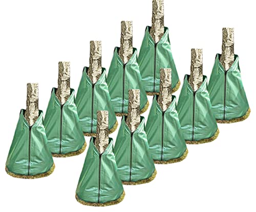 Novatool 10x Säcke für Baumbewässerung 75 Liter Grün Bewässerungsbeutel aus robustem PVC Baumsäcke Bewässerung Baumbewässerung Säcke Wasserbeutel Baum von Novatool