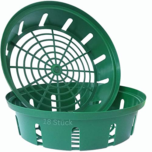 Novatool 18x Anzuchtskorb 30 cm I Blumenzwiebeln Tulpe Teichpflanzen Herbstbepflanzung I Pflanzkörbe für Blumenzwiebeln Wühlmauskorb klein I Pflanzschale zum Eingraben von Novatool