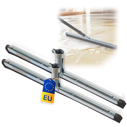Novatool 2X Fliesenabzieher Dusche 45 cm Boden Wasserabzieher für Boden Garten Bad Fliese Glas Terrasse Fenster Auto Wasserschieber Edelstahl Boden Pool Badabzieher XL breit Abzieher - ohne Stiel von Novatool