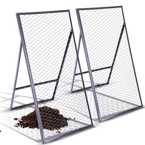 Novatool 2X Boden Durchwurfsieb 100x50 cm aus pulverbeschichtetem Stahl Durchwurfgitter Sieb für Erde Rasen Sand Kompost, Gartensieb Metallsieb Garten Metall Gitter Erdsieb Kompostsieb Gartenerde von Novatool