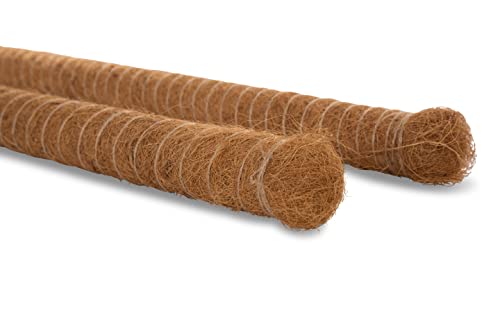 Novatool 2X Pflanzstäbe Kokos 60+80 cm I Ø 45mm I verlängerbar I natürlicher Kokosfaser I Rankhilfe Monstera deliciosa Moosstab Kokosstäbe von Novatool