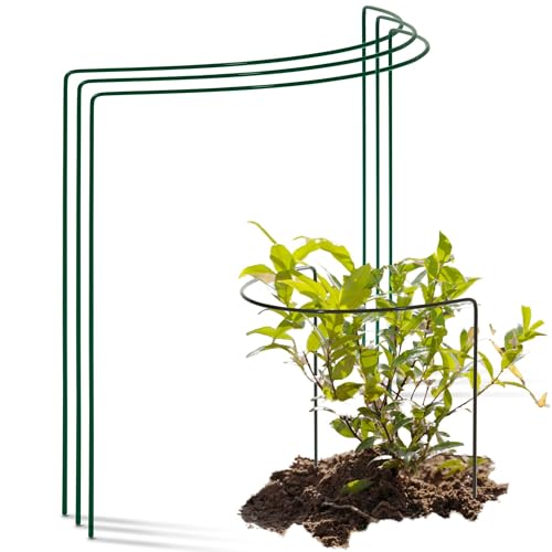 Novatool 3 Strauchstütze halbrund 40 cm Ø50 cm hoch grün Staudenhalter Blumenhalter Rankengewächs Pflanzenstütze Blumenstütze Staudenstütze Rankhilfe Strauchhalter Rosenstütze von Novatool