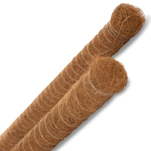 Novatool 4X Pflanzstab Kokos 40 cm I Ø 45mm I Profi I verlängerbar I natürlicher Kokosfaser I Pflanzenhalter I Rankstab I Moosstab Kokosstab Pflanzstab Kokos von Novatool