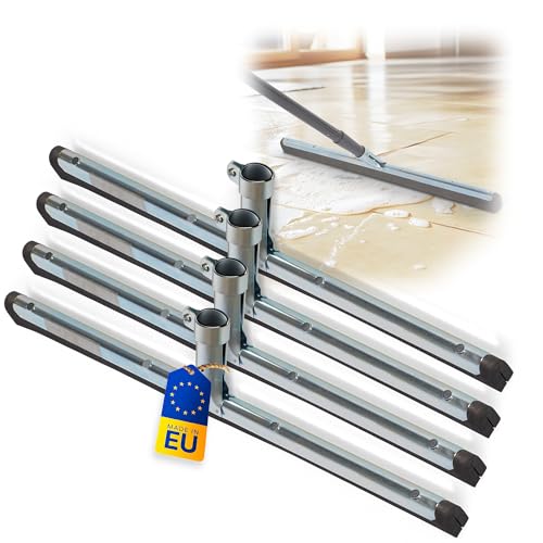 Novatool 4X Fliesenabzieher Dusche 45 cm Boden Wasserabzieher für Boden Garten Bad Fliese Glas Terrasse Fenster Auto Wasserschieber Edelstahl Boden Pool Badabzieher XL breit Abzieher - ohne Stiel von Novatool