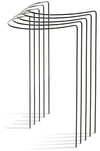 Novatool 5 Strauchstütze Metall halbrund 40 cm Ø70 cm hoch grün Staudenhalter Blumenhalter Rankengewächs Pflanzenstütze Blumenstütze Staudenstütze Rankhilfe Strauchhalter Rosenstütze von Novatool