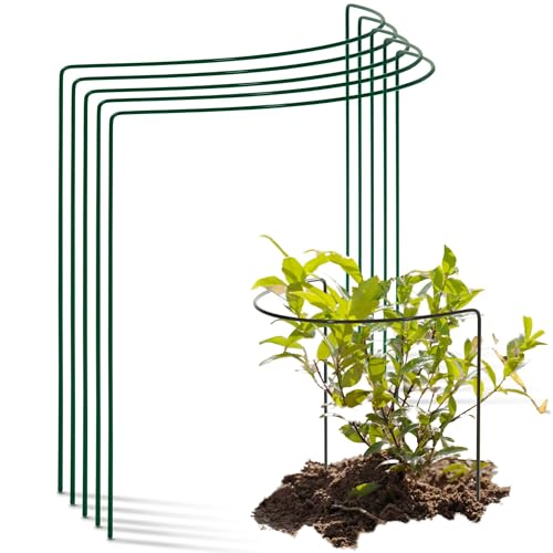 Novatool 5 Strauchstütze halbrund 40 cm Ø50 cm hoch grün Staudenhalter Blumenhalter Rankengewächs Pflanzenstütze Blumenstütze Staudenstütze Rankhilfe Strauchhalter Rosenstütze von Novatool