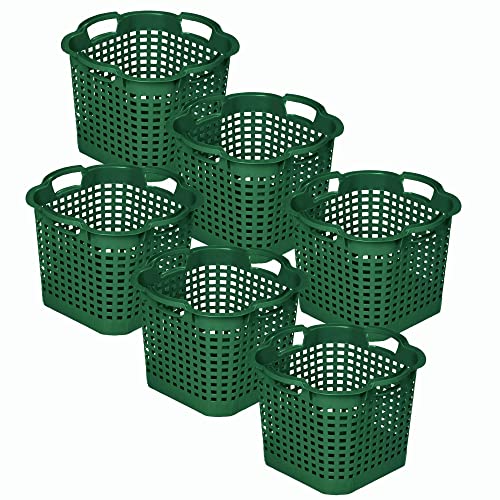 Novatool 6X Gartenkorb grün 25 L Erntekorb 40cm Drehstapelkorb Laubkorb Kunststoffkorb Mehrzweckkorb Vorratskorb Obstkorb Kartoffelkorb von Novatool