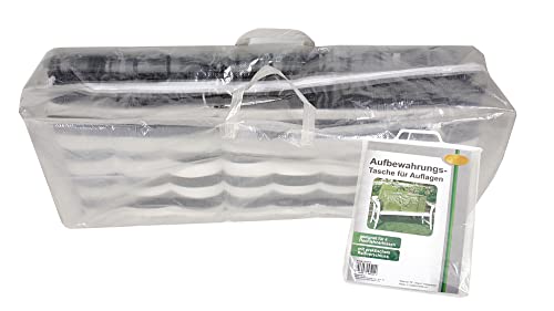 Novatool Auflagentasche I für 4 Auflagen I 135 g/m² I transparent I 125x32x50 cm I Schutzhülle Hochlehner Auflagen Hülle Sitzauflagen Tasche für Gartenpolster Sitzauflagentasche Gartenpolster-Tasche von Novatool