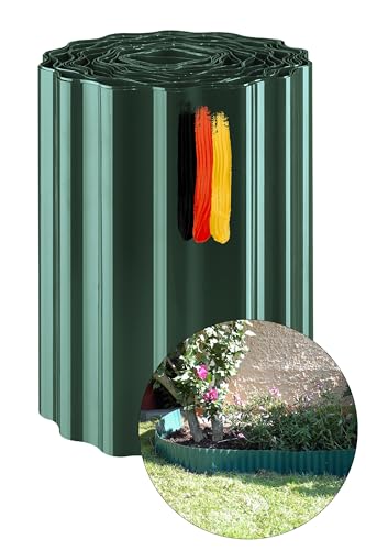 Novatool Beetumrandung 15 cm hoch I 9 Meter I Grün I Beeteinfassung Gießrand Begrenzung Garten Rasenkante Kunststoff Beeteingrenzung Rasenbegrenzung Rasenumrandungen Beetumrandungen von Novatool