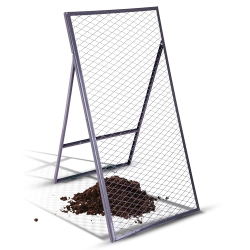 Novatool Boden Durchwurfsieb 100x50 cm, aus pulverbeschichtetem Stahl, Durchwurfgitter Sieb für Erde Rasen Sand Kompost, Gartensieb Metallsieb Garten Metall Gitter Erdsieb Kompostsieb Gartenerde von Novatool