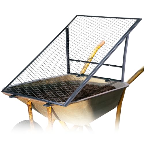 Novatool Boden Durchwurfsieb für Schubkarre 100x50 cm, aus pulverbeschichtetem Stahl, Durchwurfgitter Sieb für Erde Sand Kompost, Gartensieb Metallsieb Gitter Erdsieb Kompostsieb Gartenerde von Novatool