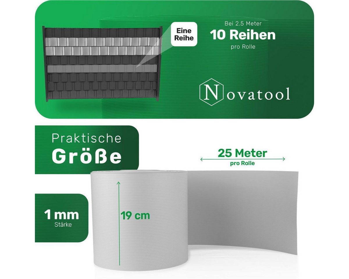 Novatool Doppelstabmattenzaun -, (2-St), Sichtschutzstreifen-Rollen von Novatool