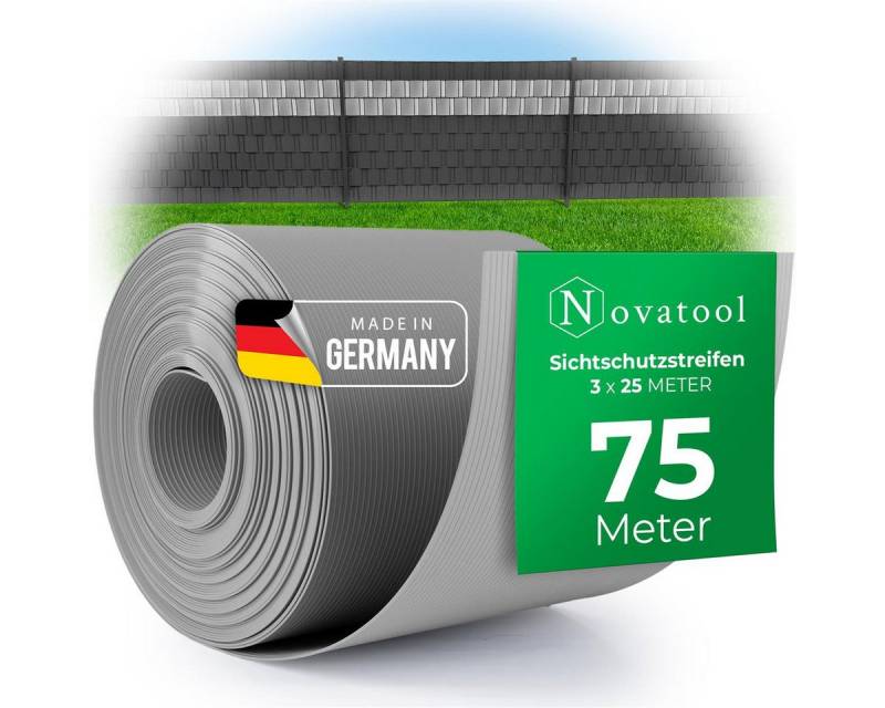 Novatool Doppelstabmattenzaun -, (3-St), Sichtschutzstreifen-Rollen von Novatool