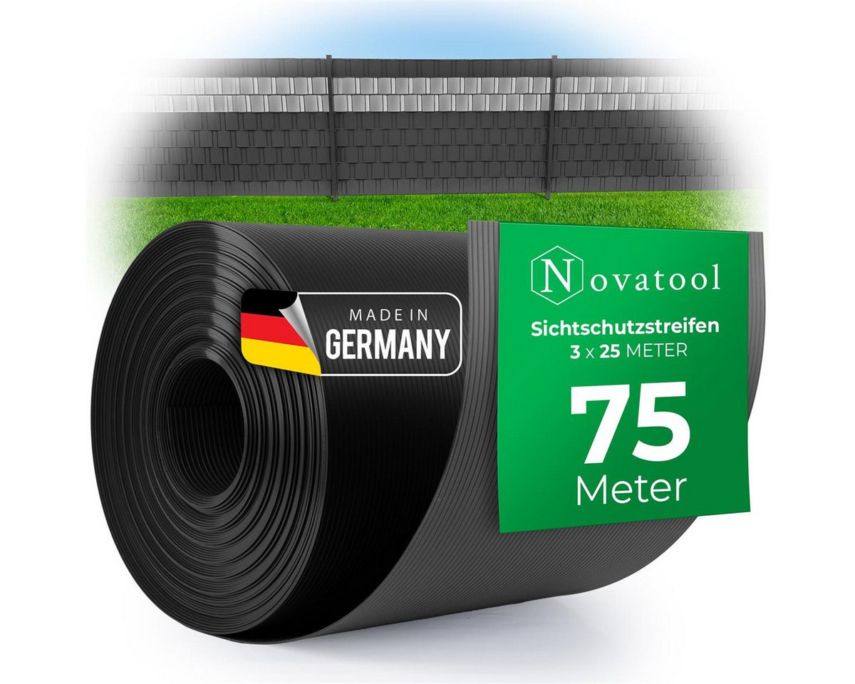 Novatool Doppelstabmattenzaun -, (3-St), Sichtschutzstreifen-Rollen von Novatool