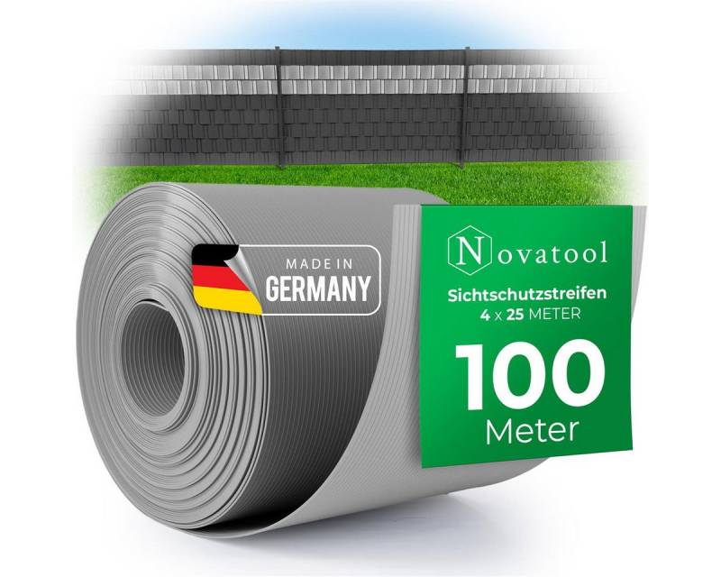 Novatool Doppelstabmattenzaun -, (4-St), Sichtschutzstreifen-Rollen von Novatool