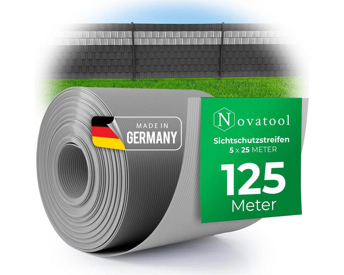Novatool Doppelstabmattenzaun -, (5-St), Sichtschutzstreifen-Rollen von Novatool