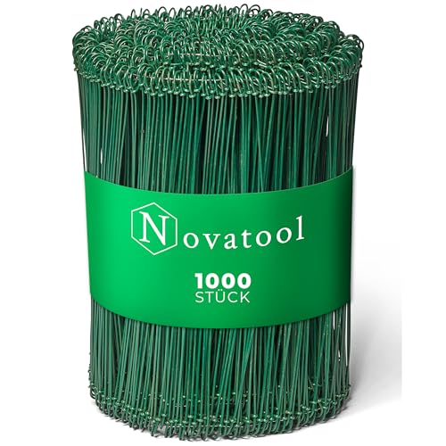 Novatool 1.000 Stück Rödeldraht mit Ösen 1,4 x 200mm Bindedraht Grün ummantelt, rostfreier & langlebiger Drilldraht, Drahtbinder, Ösendraht, Drahtschlinge, Blumendraht, rebdraht floristik, Rödler Novatool 1.000 Stück Rödeldraht mit Ösen 1,4 x 200mm Bindedraht Grün ummantelt, rostfreier & langlebiger Drilldraht, Drahtbinder, Ösendraht, Drahtschlinge, Blumendraht, rebdraht floristik, Rödler von Novatool