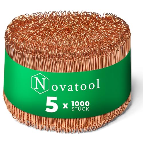 Novatool 5.000 Stück Rödeldraht mit Ösen 1,0 x 160mm Bindedraht verkupfert, robust & langlebiger Drilldraht, Drahtbinder, Ösendraht, Drahtschlinge, Blumendraht, rebdraht floristik, Rödler von Novatool