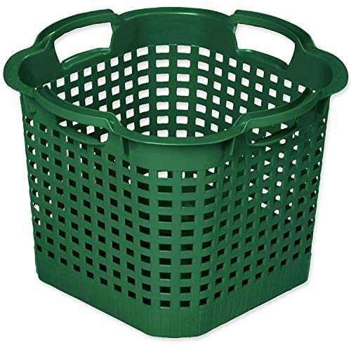 Novatool Gartenkorb grün 25 L Erntekorb 40cm Drehstapelkorb Laubkorb Kunststoffkorb Mehrzweckkorb Vorratskorb Obstkorb Kartoffelkorb von Novatool
