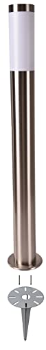 Novatool Gartenlampe I 80 cm I mit Erdspieß I Edelstahl I IP44 I E27 Sockel I Gartenleuchte Stehlampe Säulenlampe außen Außenlampe Aussenleuchten Sockelleuchte Pollerleuchte Wegeleuchte von Novatool