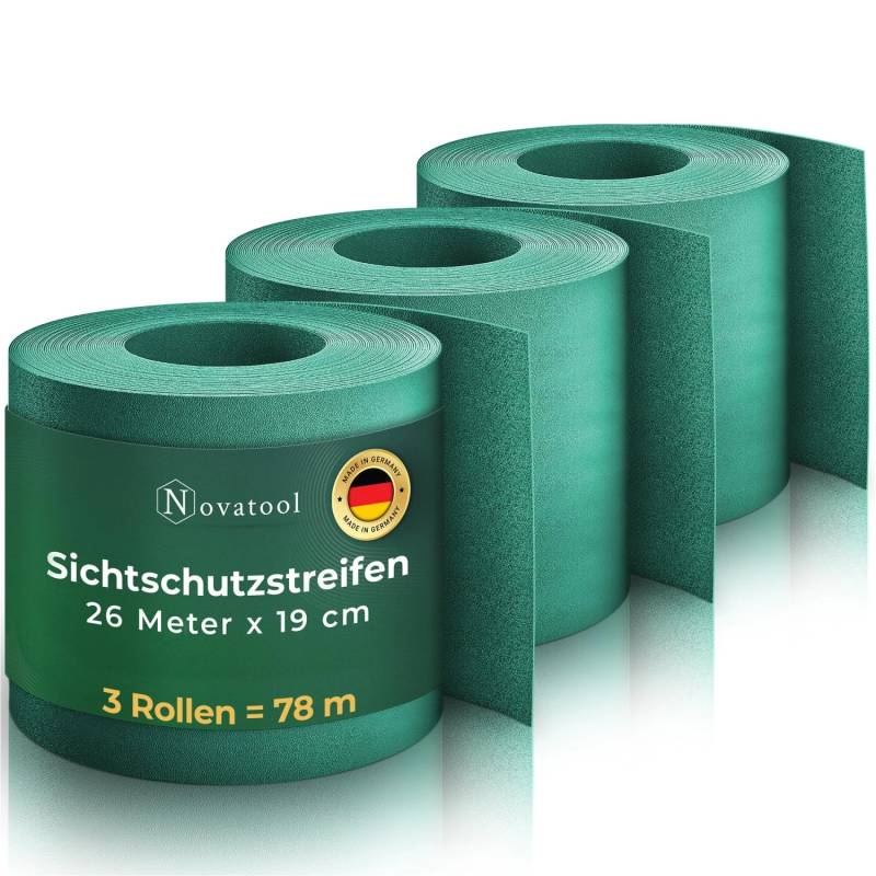 Novatool  PP 104m Rolle Sichtschutzstreifen für Doppelstabmattenzaun Grün für 40 Reihen 1,1 mm   Glatt von Novatool