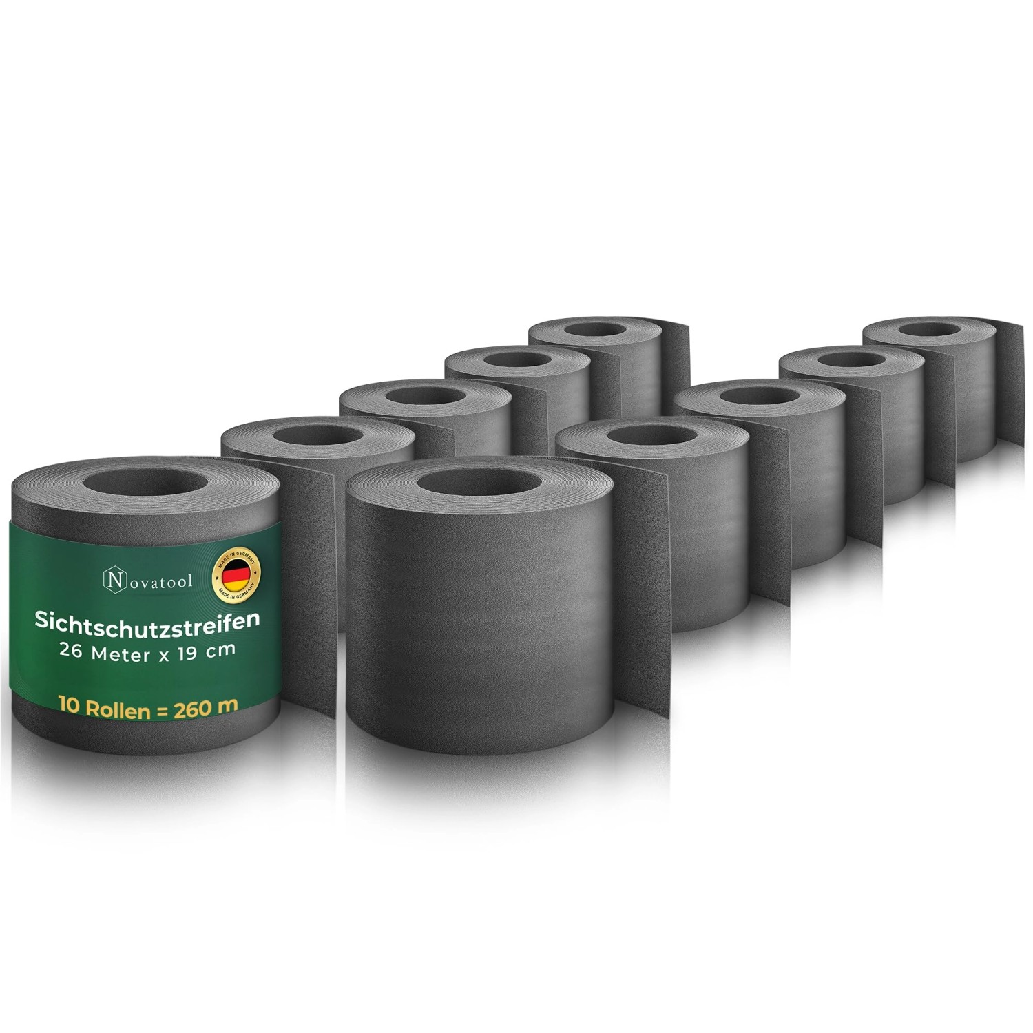 Novatool PP 52m RollenSichtschutzstreifen für Doppelstabmattenzaun Anthrazit für 20 Reihen Glatt Novatool PP 52m RollenSichtschutzstreifen für Doppelstabmattenzaun Anthrazit für 20 Reihen Glatt von Novatool
