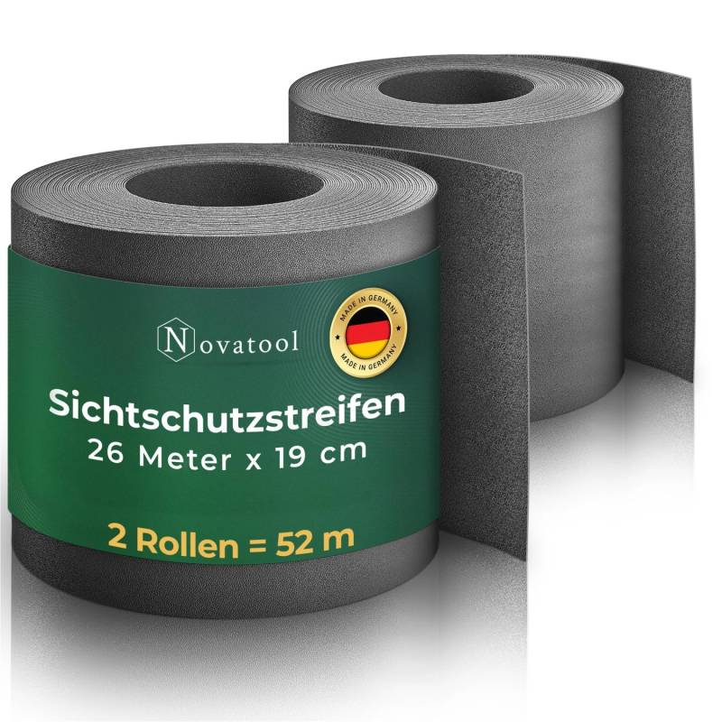 Novatool  PP 78m Zaunsichtschutzrollen Anthrazit für Doppelstabmattenzaun für 30 Reihen   Glatt von Novatool