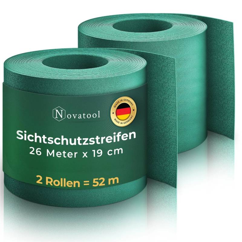 Novatool  PP 78m Zaunsichtschutzrollen Grün für Doppelstabmattenzaun für 30 Reihen   Glatt von Novatool
