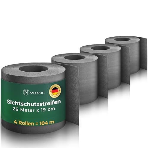 Novatool Premium PP 104m Rolle Sichtschutzstreifen für Doppelstabmattenzaun Anthrazit für 40 Reihen, 1,1 mm extra stabil UV-Beständigkeit Metallzaun Sichtschutzstreifen Zaunelemente Sichtschutz Zaun von Novatool