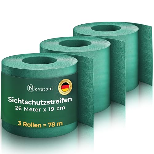 Novatool Premium PP 78m Zaunsichtschutzrollen Grün für Doppelstabmattenzaun für 30 Reihen Sichtschutzstreifen Zaun Gittermattenzaun Sichtschutzstreifen langlebig & witterungsbeständig von Novatool