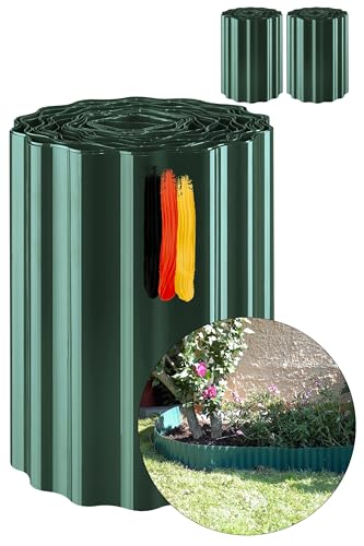 Novatool Rasenkante Kunststoff 15 cm hoch I 2x9 Meter I Grün I Beeteinfassung Gießrand Begrenzung Garten Beetumrandung Beeteingrenzung Rasenbegrenzung Rasenumrandungen Beetumrandungen von Novatool