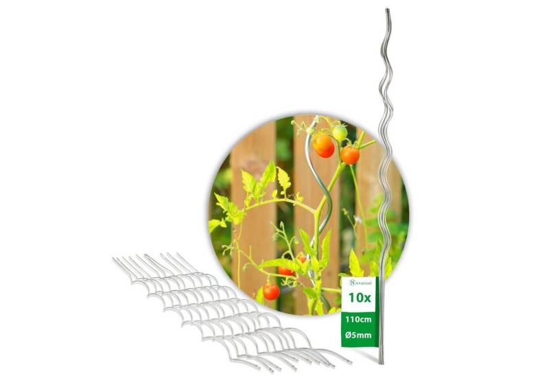 Novatool Spalier - Spar-Set, 10 St., verzinkt Rankstäbe Tomatenstangen Rankhilfe Blumenhalter Pflanzstäbe von Novatool