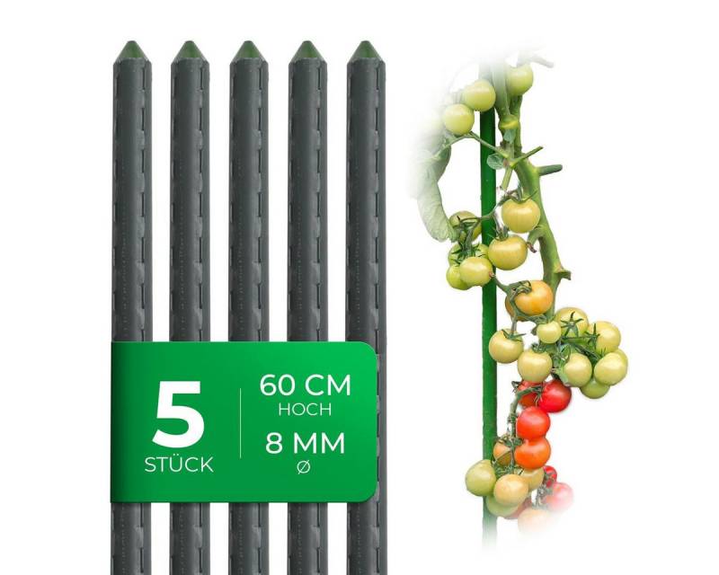 Novatool Spalier - Spar-Set, 5 St., aus kunststoffummantelten Metall Rankhilfe Tomatenstäbe von Novatool